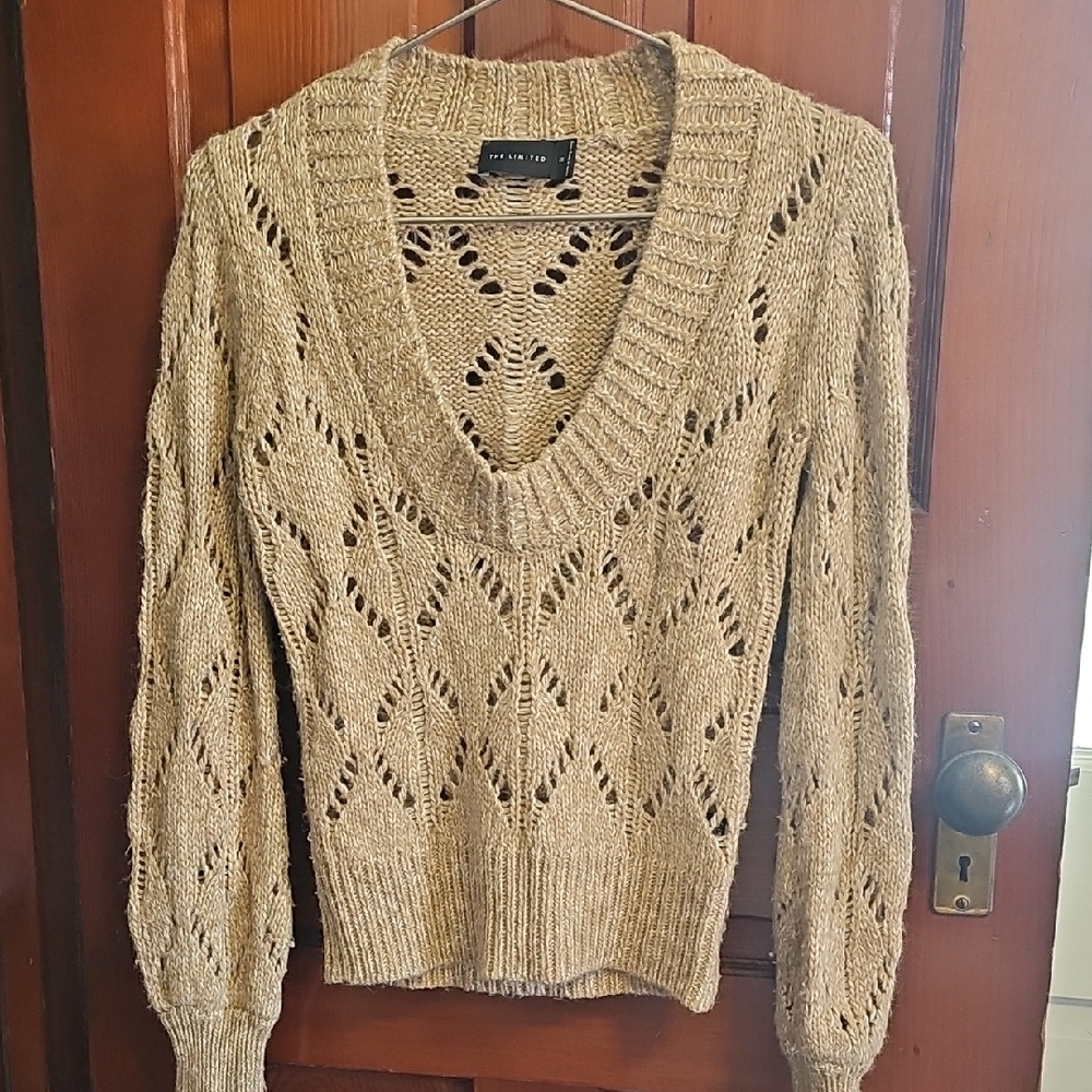 Beige V-Neck Sweater